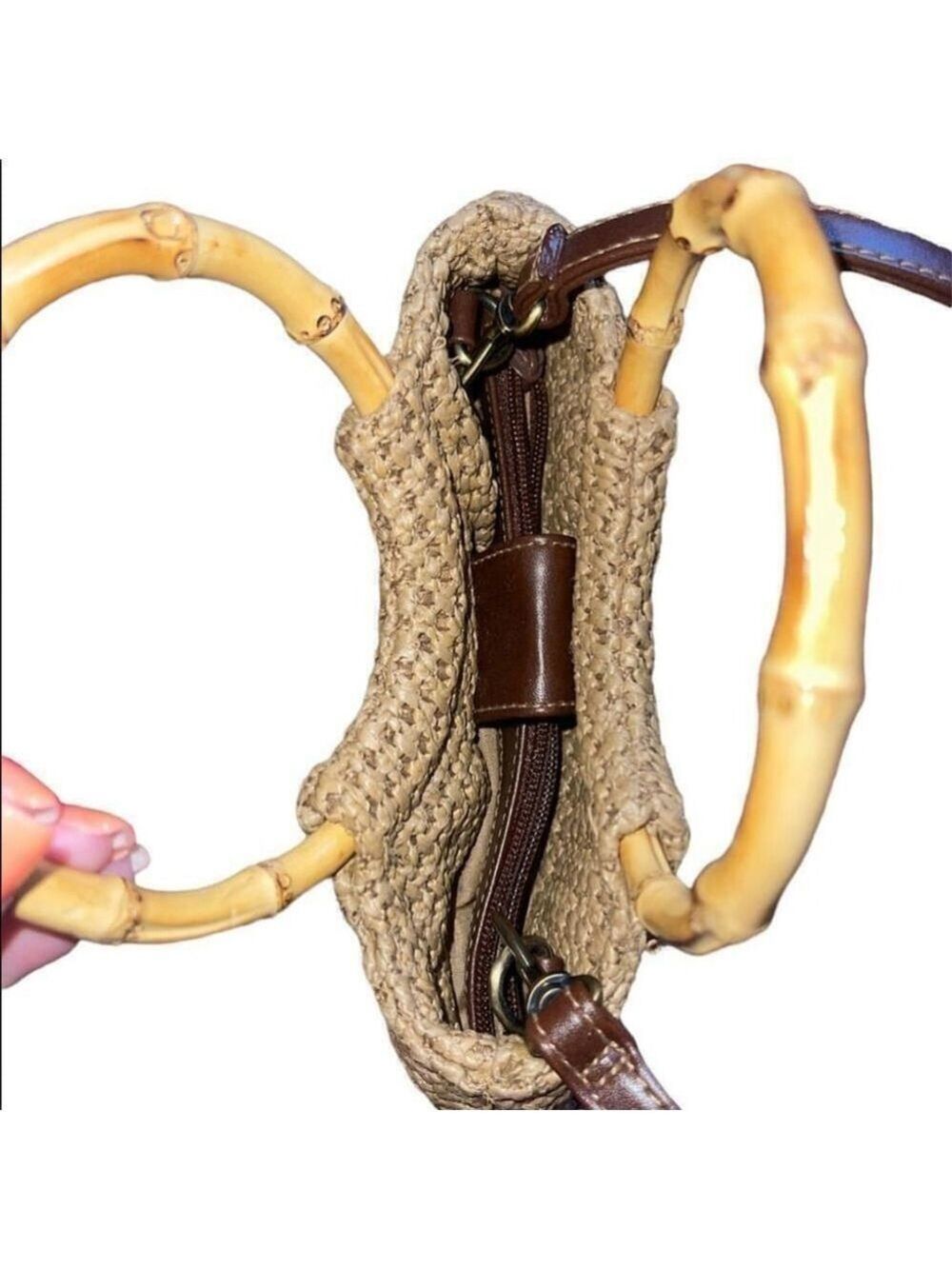 Rosetti | Cream Crocheted Purse with Bamboo handles - Picture 4 of 9